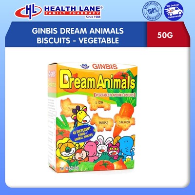GINBIS DREAM ANIMALS BISCUITS - VEGETABLE (50G)